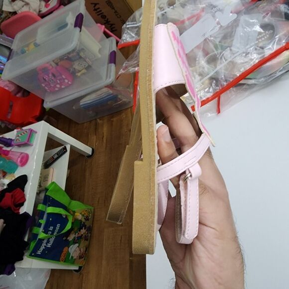 Gymboree Girls Tropical Paradise Pink & Brown Flamingo Sandals Size 13 - Picture 11 of 11